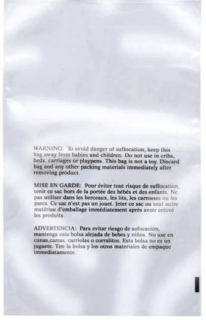 9x12" Poly Bags Wicketed w/ Warning (1000 Bags)