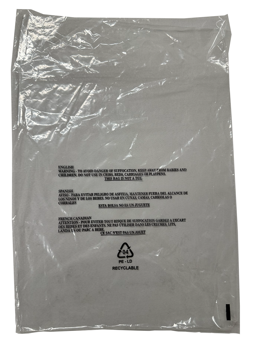 9x12" Poly Bags Wicketed w/ Warning (1000 Bags)