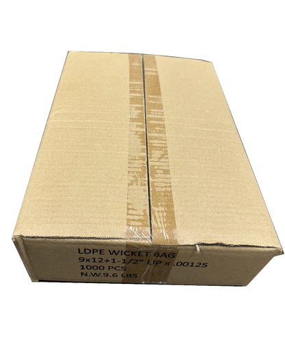 9x12" Poly Bags Wicketed w/ Warning (1000 Bags)