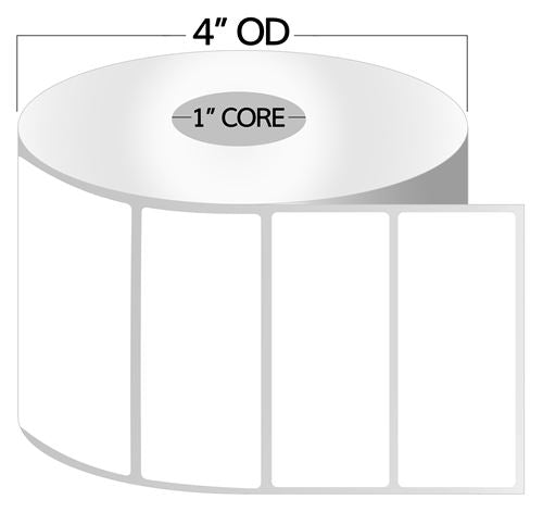 4x1" Direct Thermal Labels on 1" Core (4 rolls/cs)