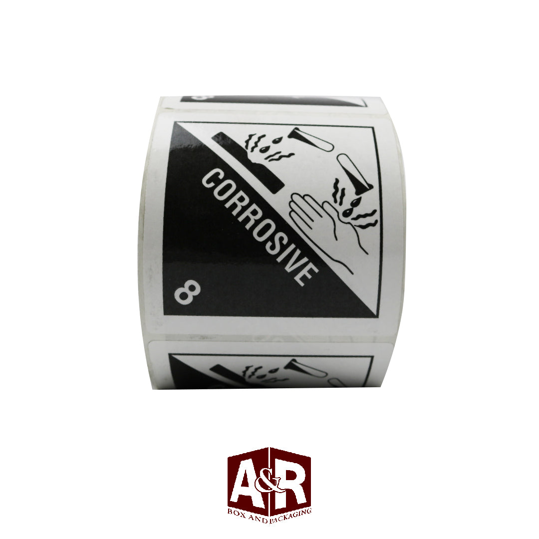 CORROSIVE Labels (500 per rl) 3 x 5