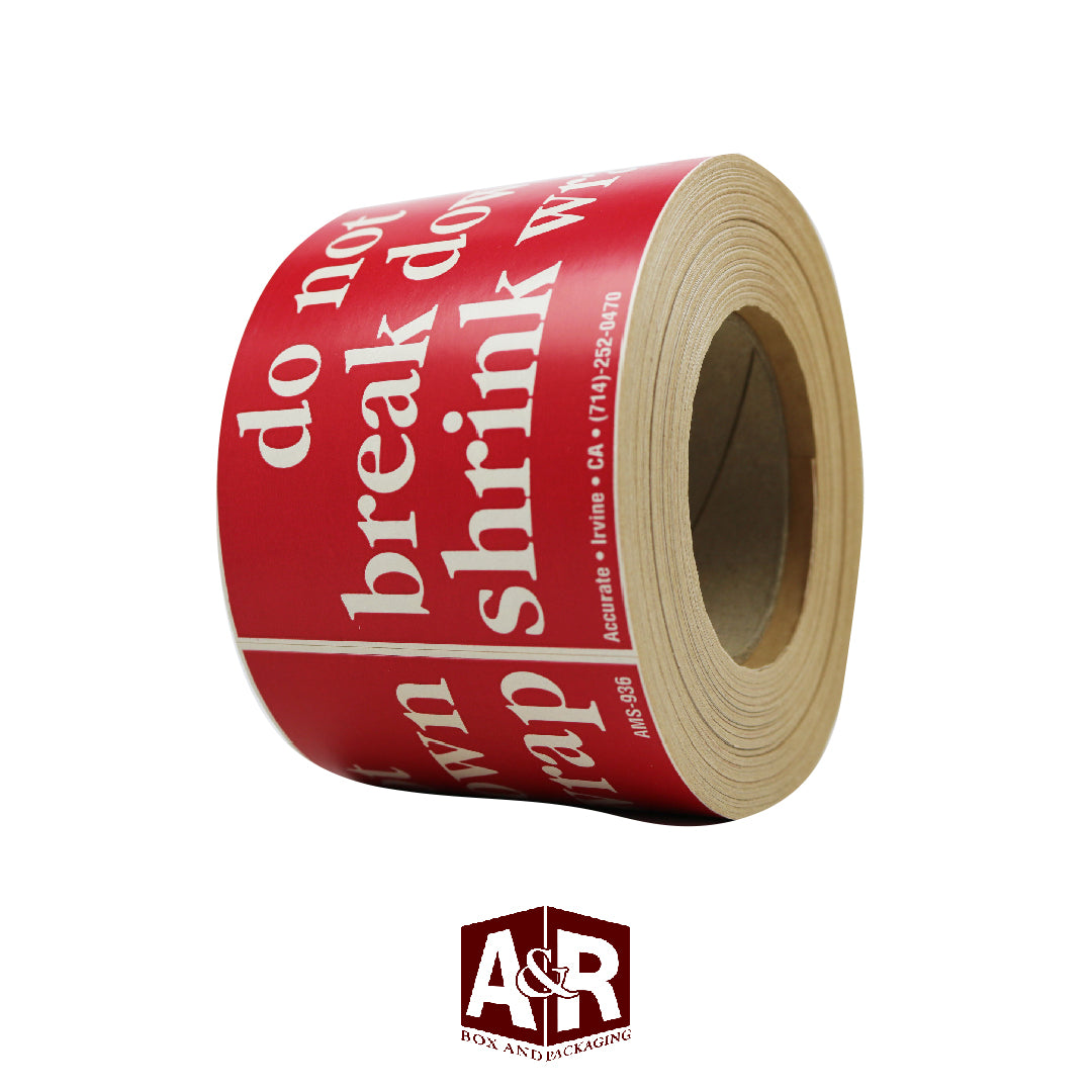 Do Not Break Down Shrink Wrap Labels (500 per rl) 3 x 5