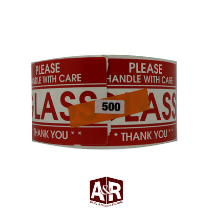 "GLASS..Handle with Care" Labels (500 per rl)